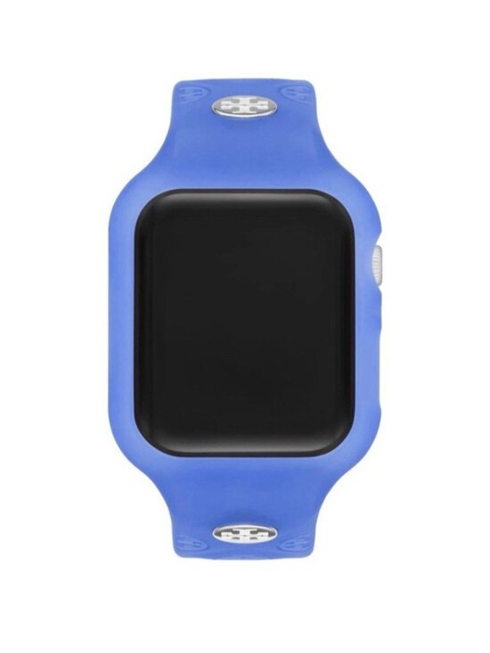 Tory Burch Apple Watch Band 41mm Blue Silicone Strap The T Monogram TBS0118
